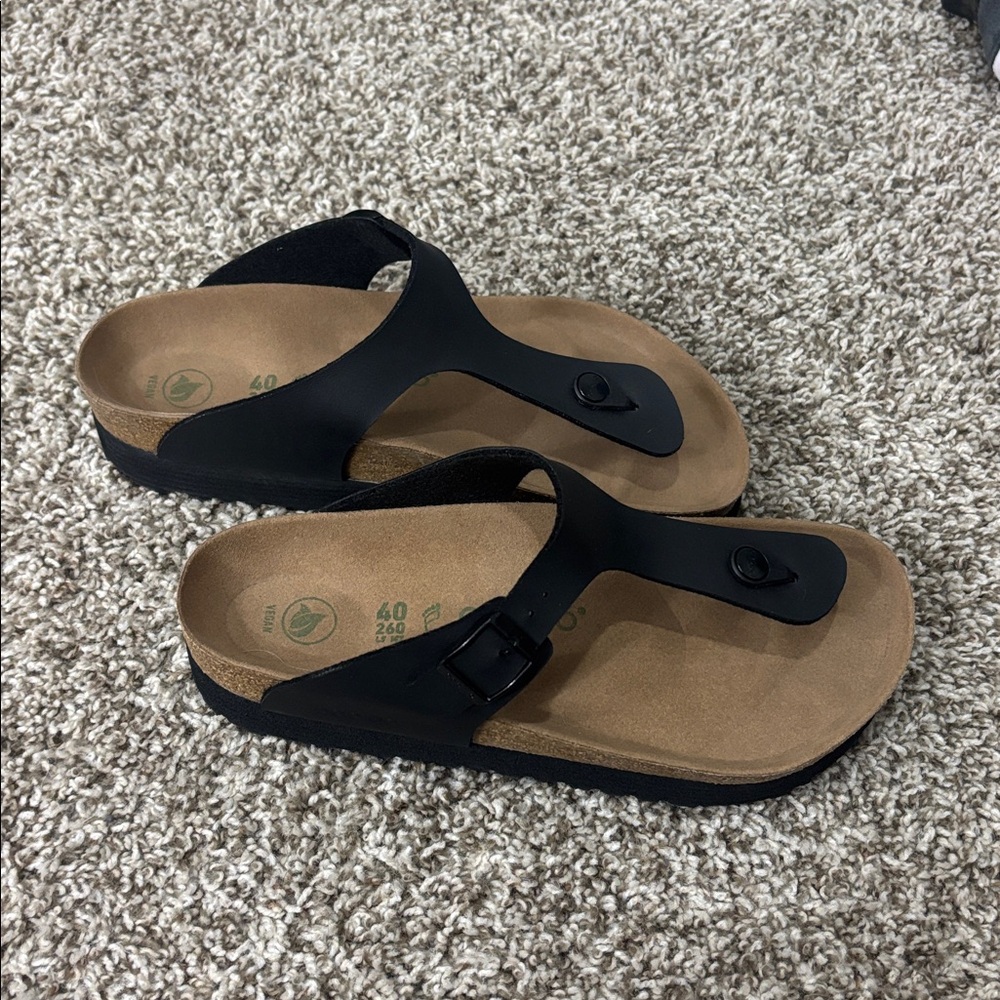 Black and Tan Sandals